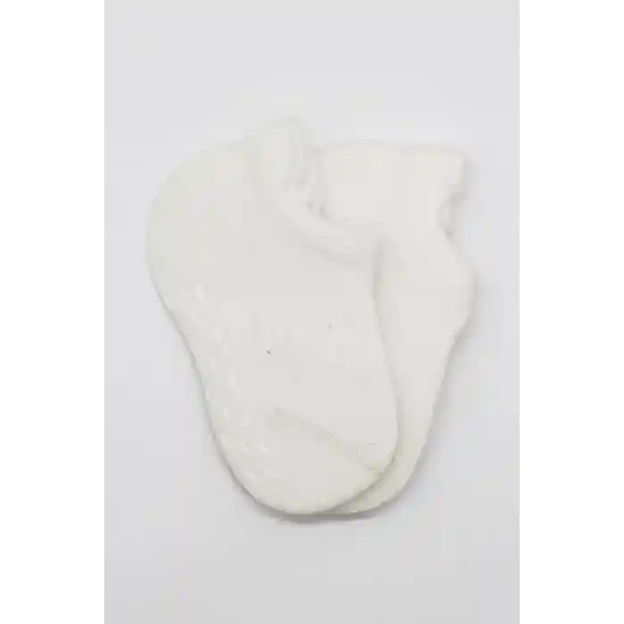 2Li Sneakers Kaymaz Basic Penye Çorap 20103 Ekru Ekru