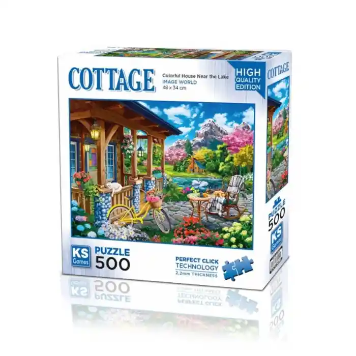 20053 Colorful House Near The Lake  500 Parça Puzzle -KS Puzzle