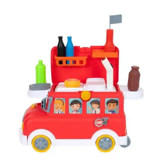 2in1 Sesli ve Işıklı Süpermarket Otobüsü Oyun Seti 28 Parça