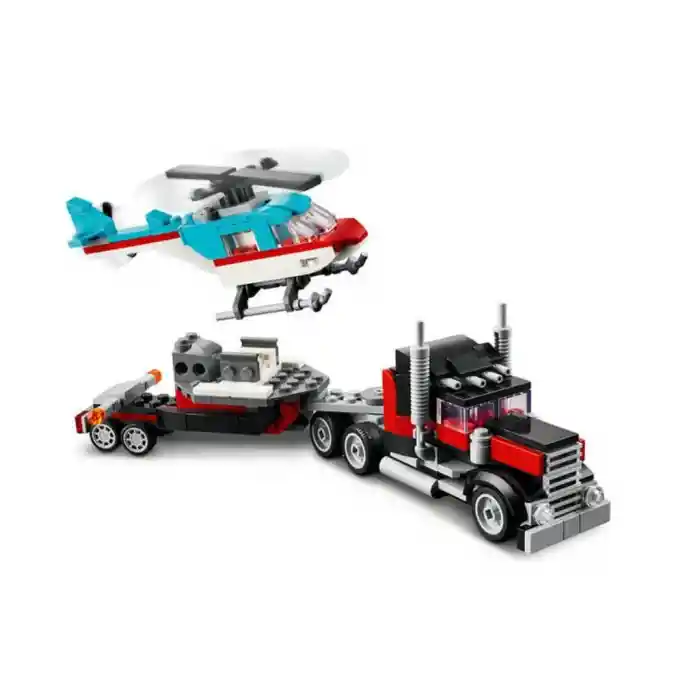 31146  ® Creator 3’ü1 arada Helikopterli Açık Kasa Kamyon 270 parça +7 yaş
