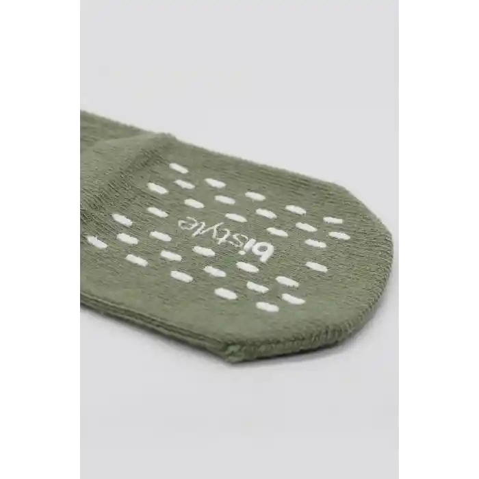 5Li Penye Kaymaz Düz Soket Çorap 10121 Yeşil