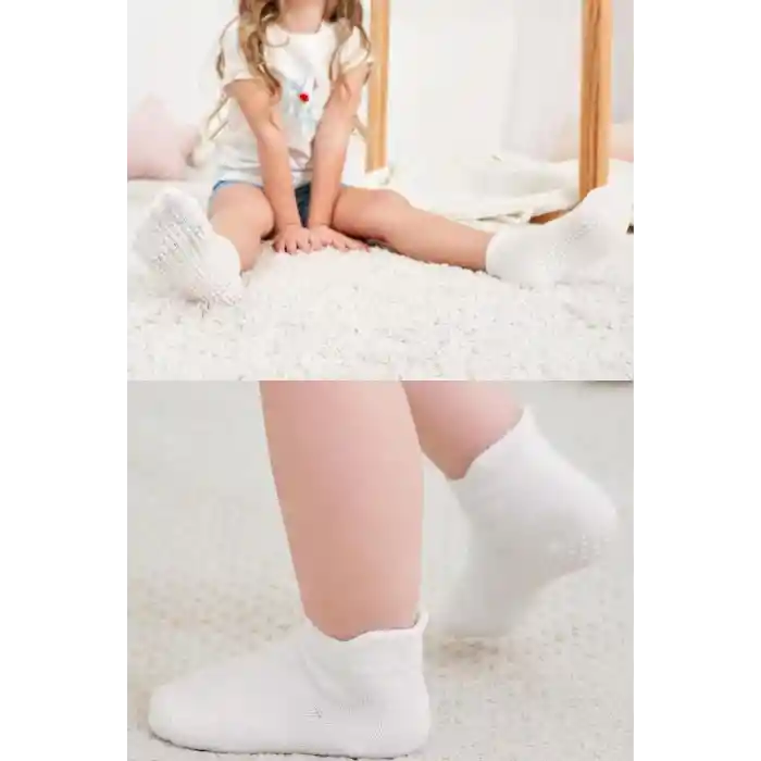 6Lı Sneakers Kaymaz Penye Çorap 20102 Toprak