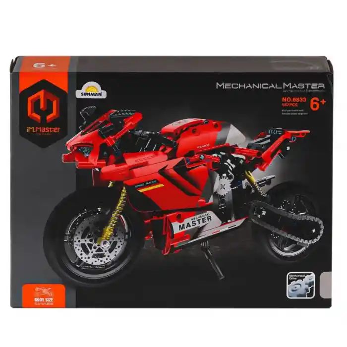 6833 IMM Mekanik Master Blokları Motosiklet Kırmızı 557 Parça