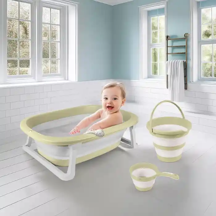 7273 KATLANABİLİR ÜÇLÜ BEBEK BANYO SETİ STONE GRİ
