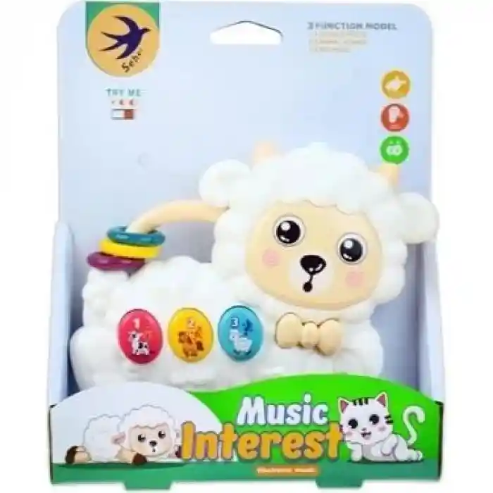 855-201D PİLLİ MÜZİKLİ KUZU -ZRV