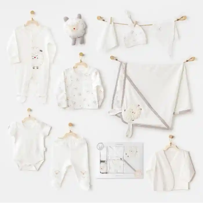 AC25561 Newborn Set Tinny Ships 10Lu Hastane Çıkışı Ekru