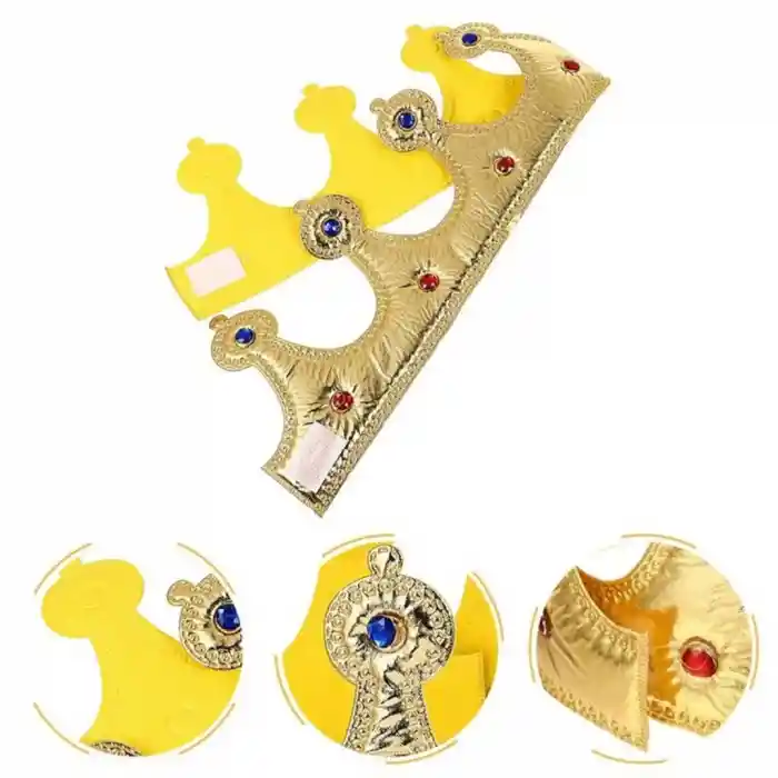 Altın Renk Eva Malzemeden İmal Çocuk Kral Tacı 57 cm