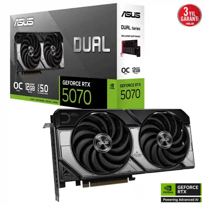 ASUS DUAL-RTX5070-O12G RTX5070 12GB GDDR7 192Bit 3xDP/1xHDMI