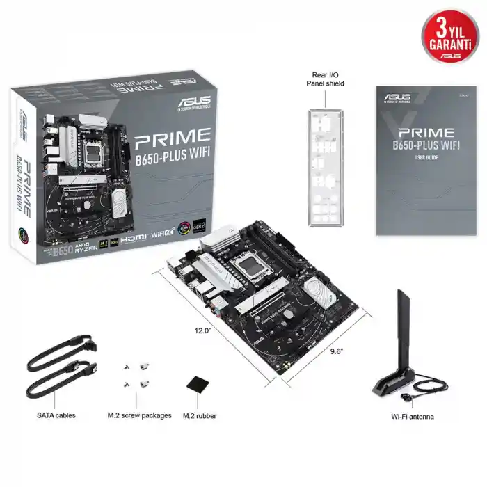 ASUS PRIME B650-PLUS WIFI 4xDDR5 DP/HDMI 2xM.2 AM5 ANAKART