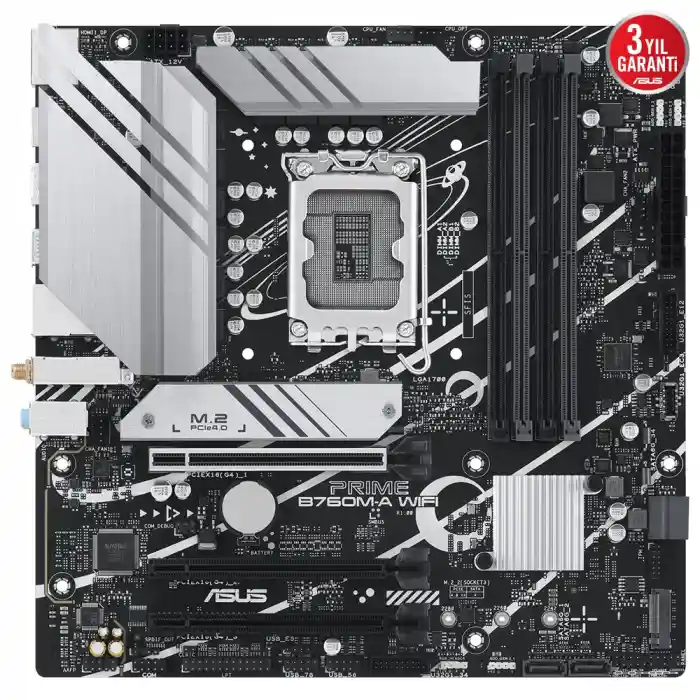 ASUS PRIME B760M-A WIFI 4xDDR5 HDMI/DP 2xM.2 1xGLAN 1700P ANAKART