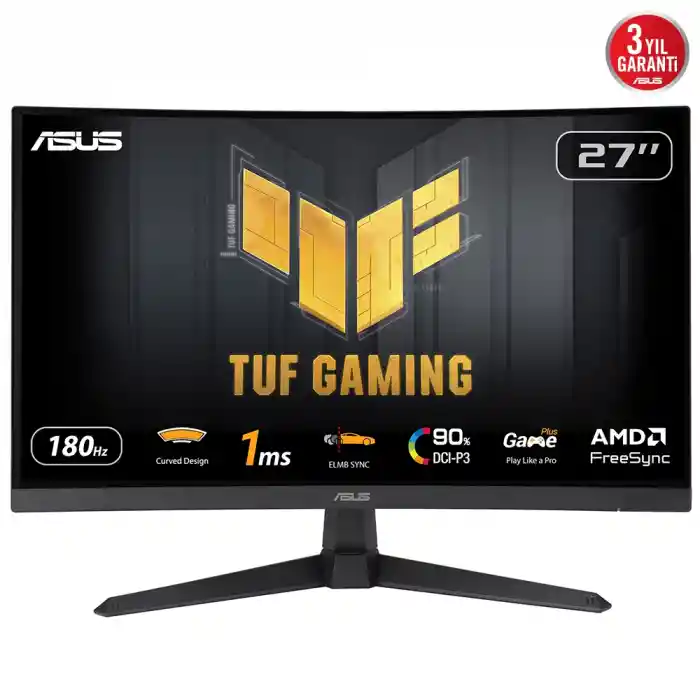 ASUS TUF GAMING VG27VQ3B 27 1MS 180Hz 1920x1080 DP/HDMI CURVED GAMING MONITOR