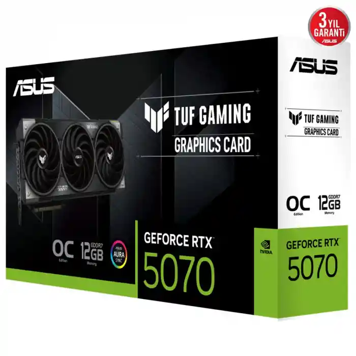 ASUS TUF-RTX5070-O12G-GAMING RTX5070 12GB GDDR7 192Bit 3xDP/2xHDMI