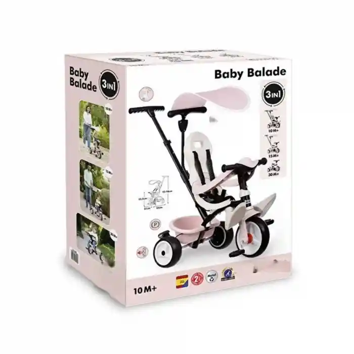Baby Driver Pembe Üç Tekerlekli Bisiklet
