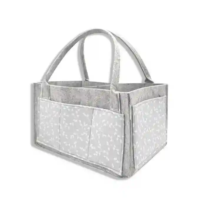 NessiWorld Keçe Anne Bebek Bakım Çantası 772 Gri Çiçek