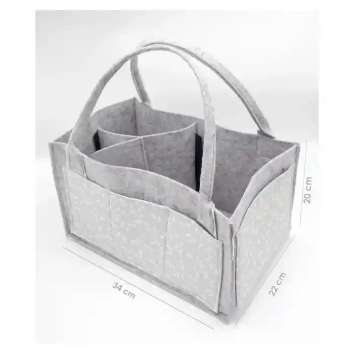 NessiWorld Keçe Anne Bebek Bakım Çantası 772 Gri Çiçek