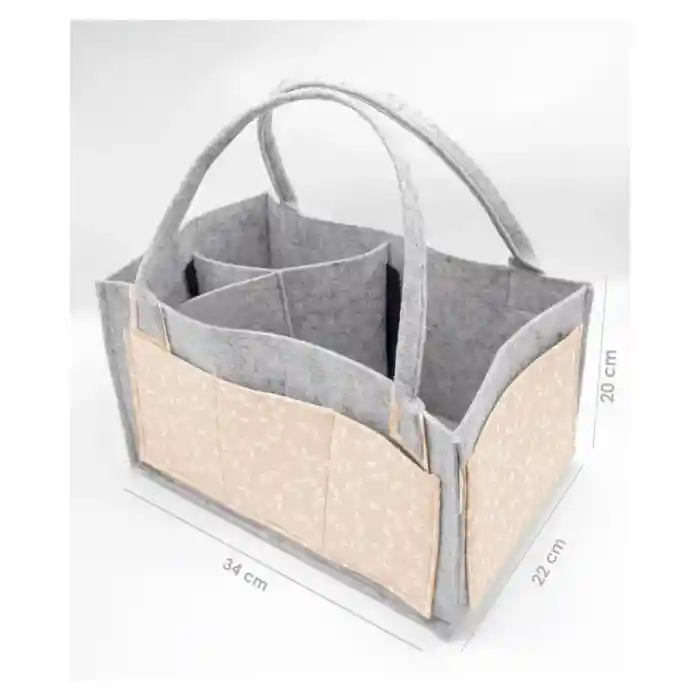 Keçe Anne Bebek Bakım Çantası 772 Somon Çiçek