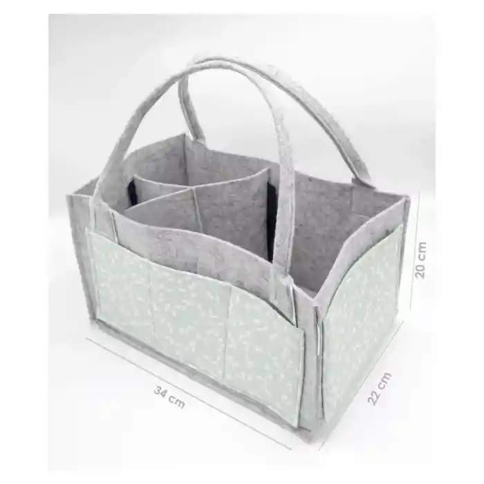 Keçe Anne Bebek Bakım Çantası 772 Yeşil Çiçek