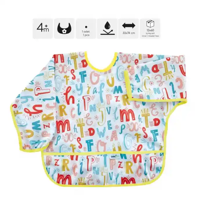 Baskılı BLW Kollu Önlük 784 Harf Desen