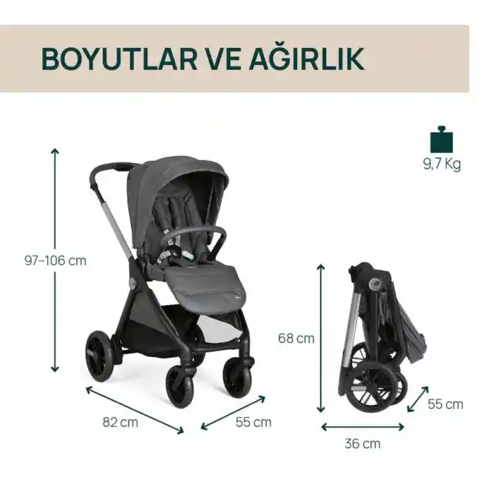 Bebek Arabası Black Satin