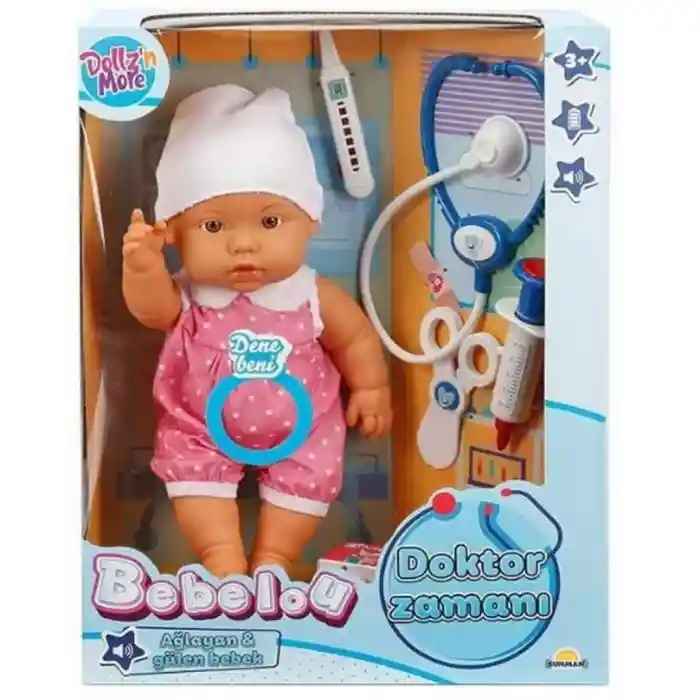 Doktor Zamanı Sesli Bebek Seti 35 cm