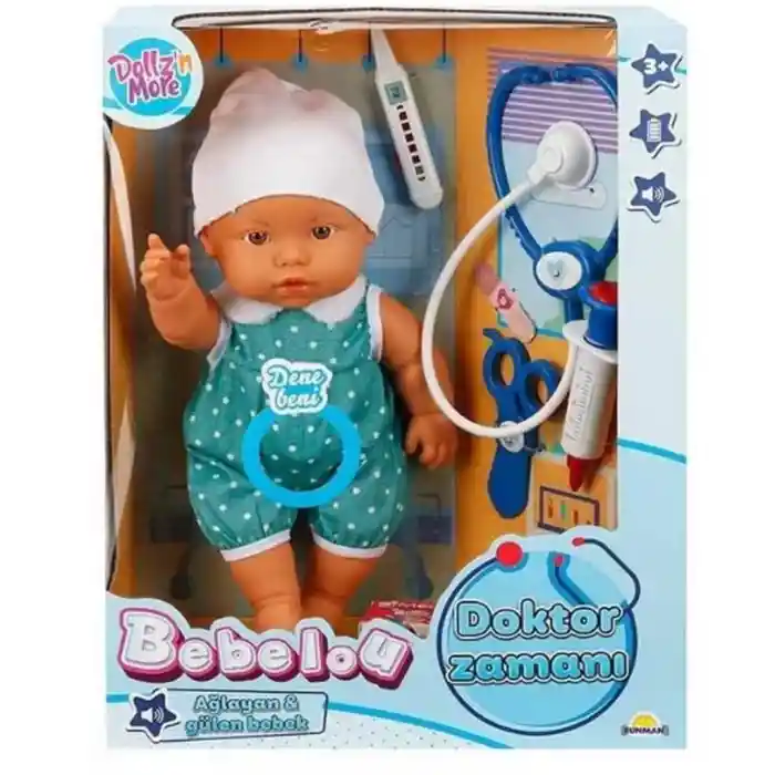 Doktor Zamanı Sesli Bebek Seti 35 cm