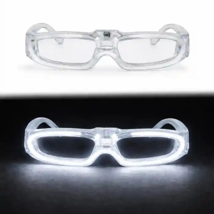 Beyaz LED Işıklı Parti Gözlüğü 3 Modlu – Gece Eğlence Gözlüğü