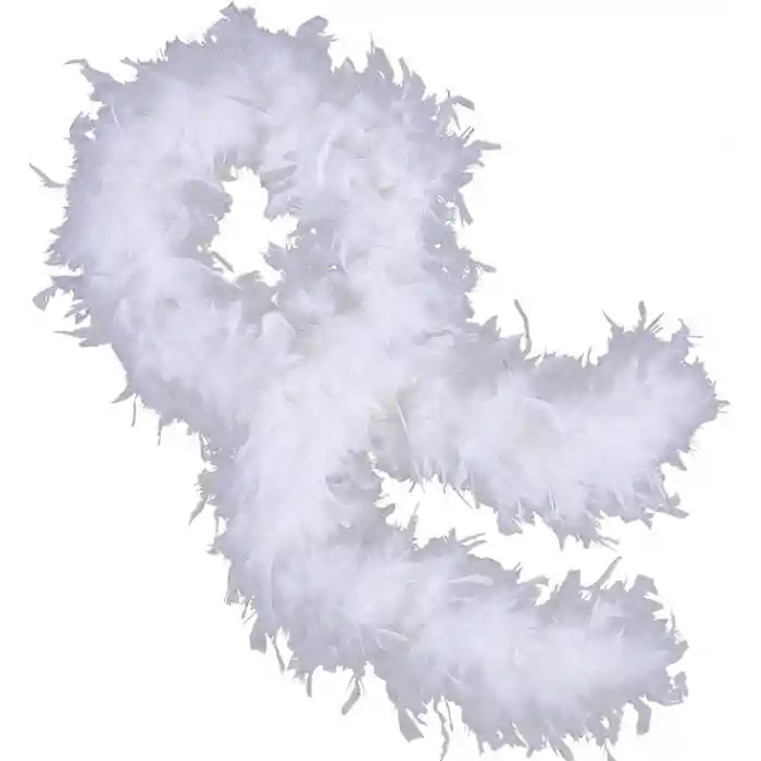 Beyaz Renk Kabarık Kalın Otriş Boa Tüy 6 cm Genişlik 180-200 cm Uzunluk