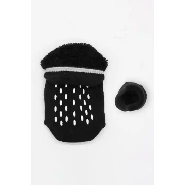 NessiWorld 2Li Altı Havlu Sneakers Kaymaz Çorap 20501 Siyah Ekru