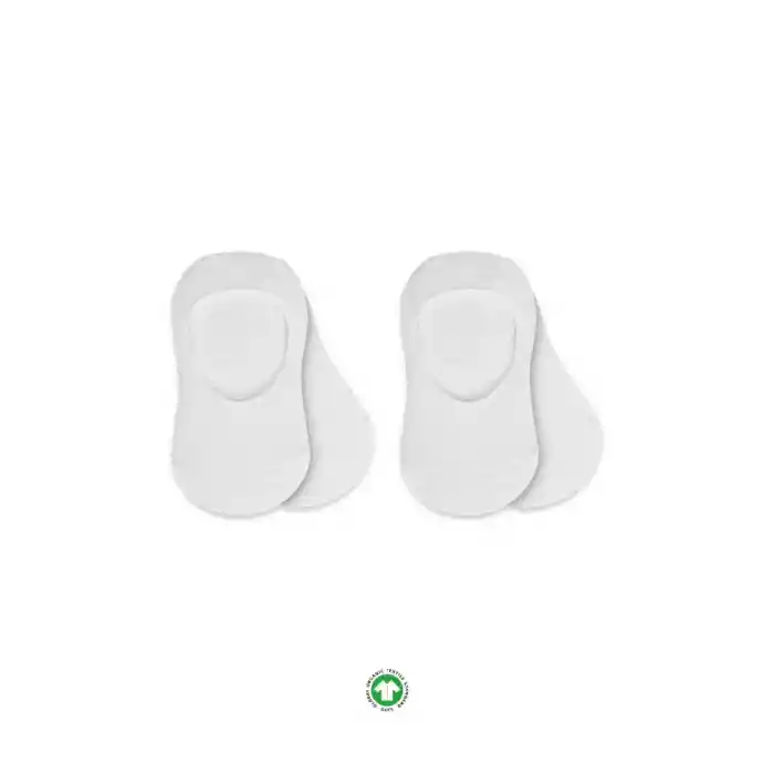 NessiWorld 2Li Penye Babet Silikonlu Basic Çorap 30104 Beyaz Beyaz