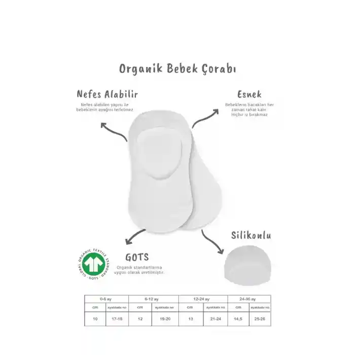 NessiWorld 2Li Penye Babet Silikonlu Basic Çorap 30104 Gri Beyaz