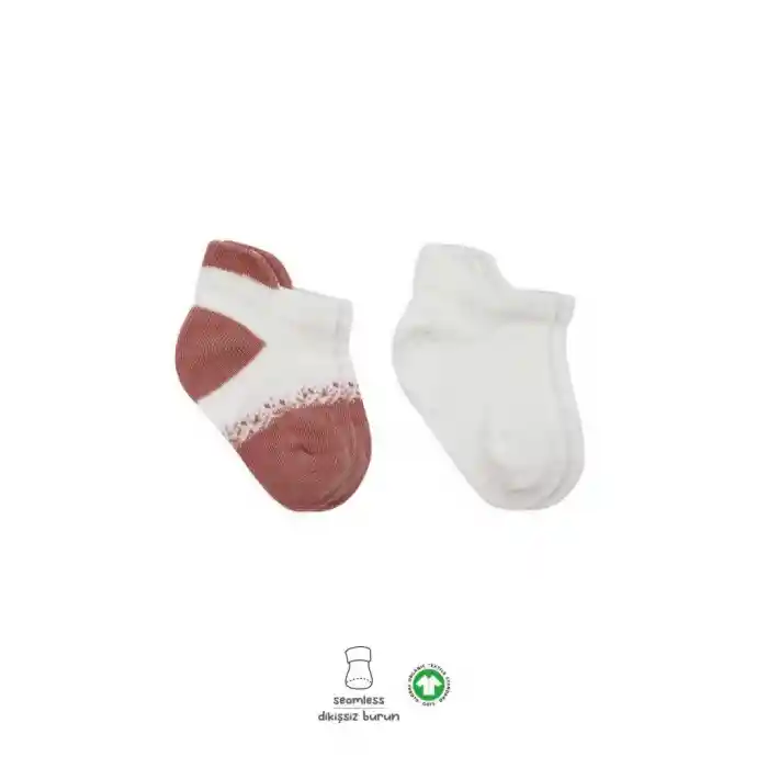 2Li Penye Sneakers Çorap 20105 Ekru Pudra