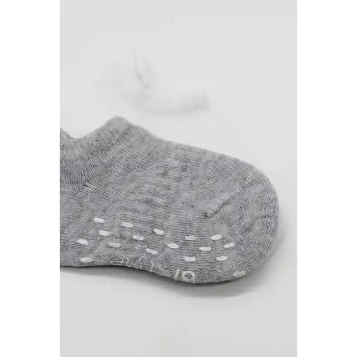 NessiWorld 2Li Sneakers Kaymaz Basic Penye Çorap BS20103 Gri Beyaz
