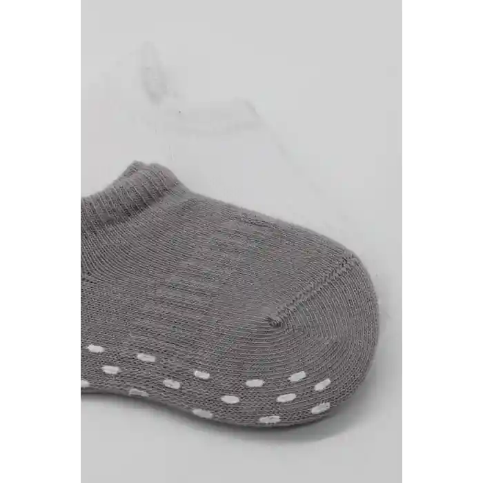 NessiWorld 2Li Sneakers Kaymaz Colours Penye Çorap BS20104 Gri Beyaz