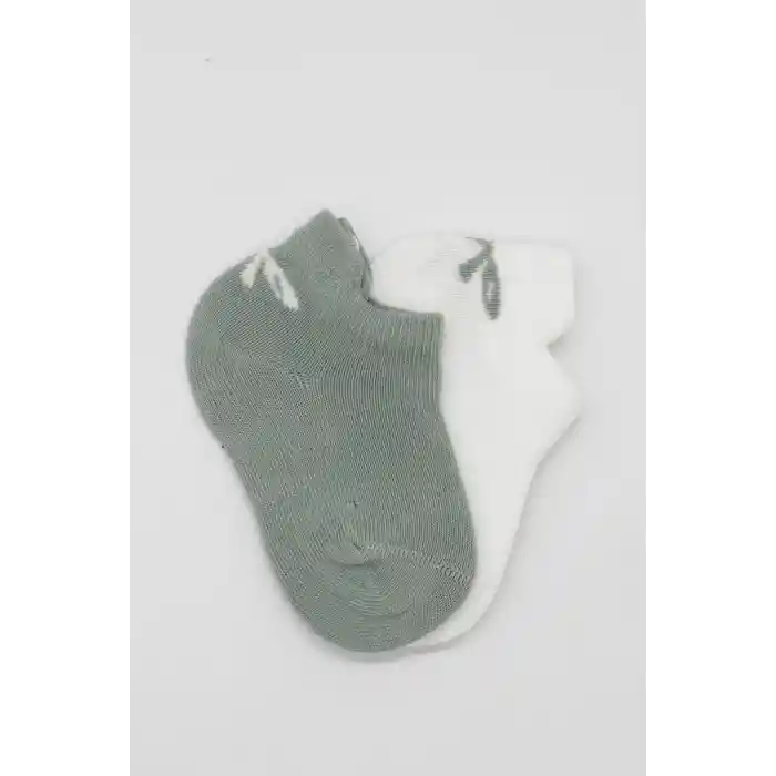 NessiWorld 2Li Sneakers Smile Penye Çorap BS20106 Nil Ekru