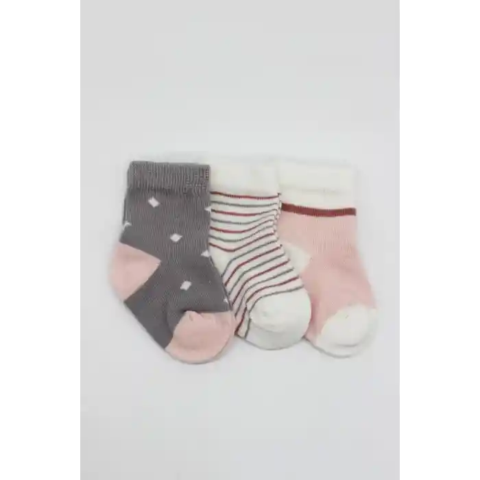 NessiWorld 3Lü Penye Kız Soket Çorap BS10112 Gri