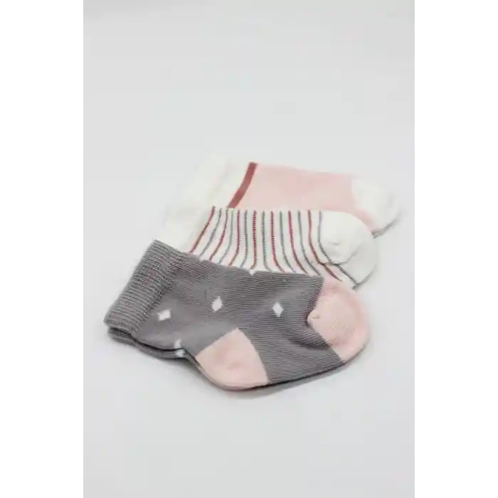 NessiWorld 3Lü Penye Kız Soket Çorap BS10112 Gri