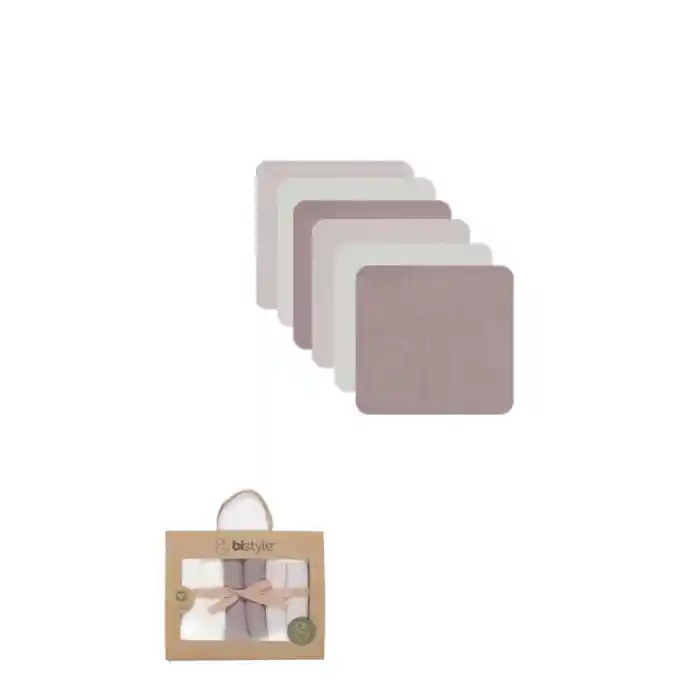 Bistyle 6lı Müslin Mendil 20x20 cm 90106 Taş Ekru Antrasit