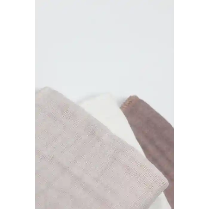 Bistyle 6lı Müslin Mendil 20x20 cm 90106 Taş Ekru Antrasit