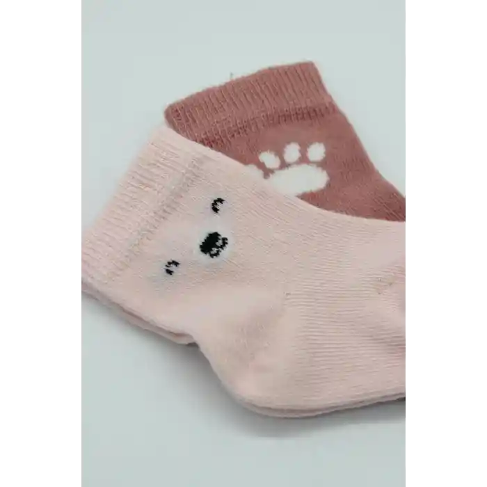 NessiWorld Bear Penye Soket Çorap 2Li BS10116 Pembe