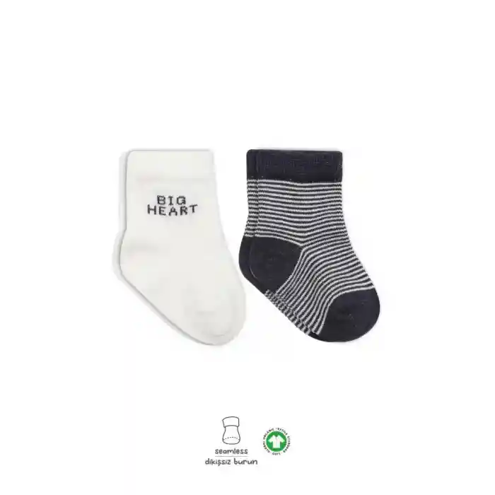 NessiWorld Big Heart Penye Soket Çorap 2Li BS10117 Antrasit