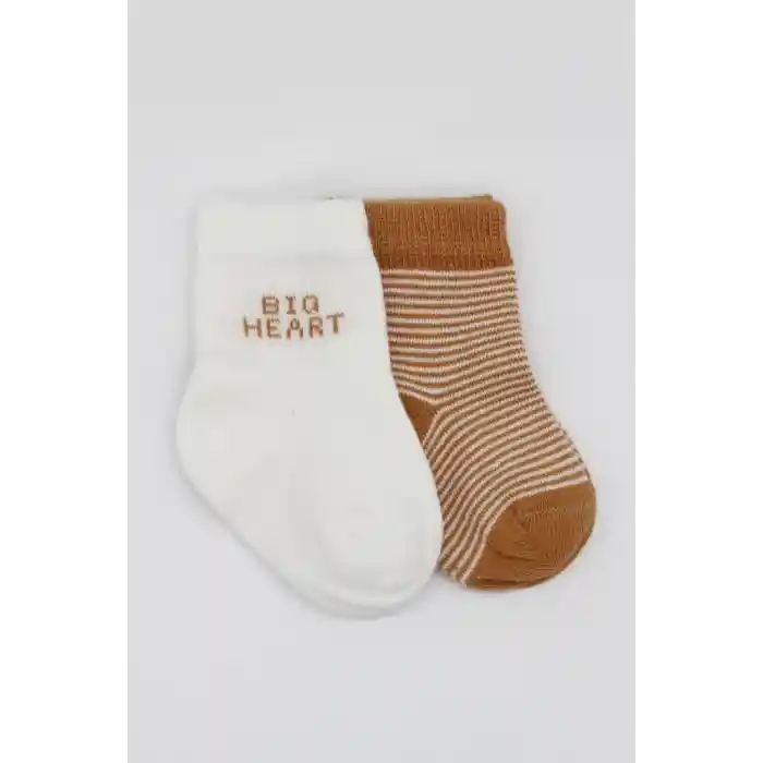 NessiWorld Big Heart Penye Soket Çorap 2Li BS10117 Hardal