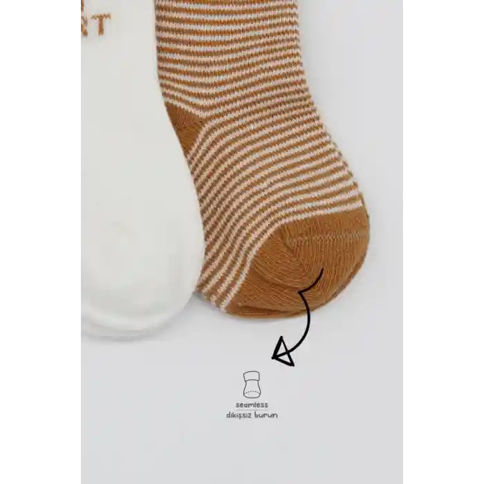 NessiWorld Big Heart Penye Soket Çorap 2Li BS10117 Hardal