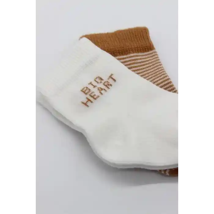 NessiWorld Big Heart Penye Soket Çorap 2Li BS10117 Hardal