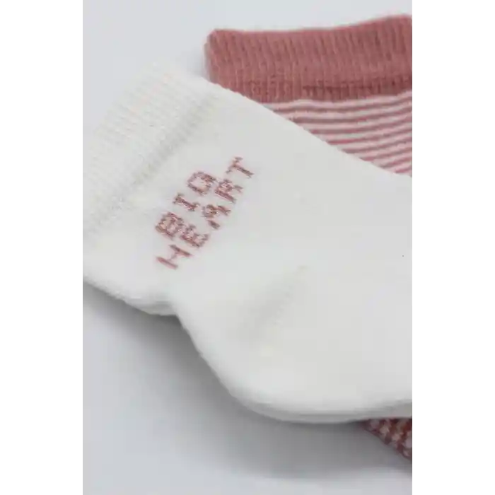 NessiWorld Big Heart Penye Soket Çorap 2Li BS10117 Pudra