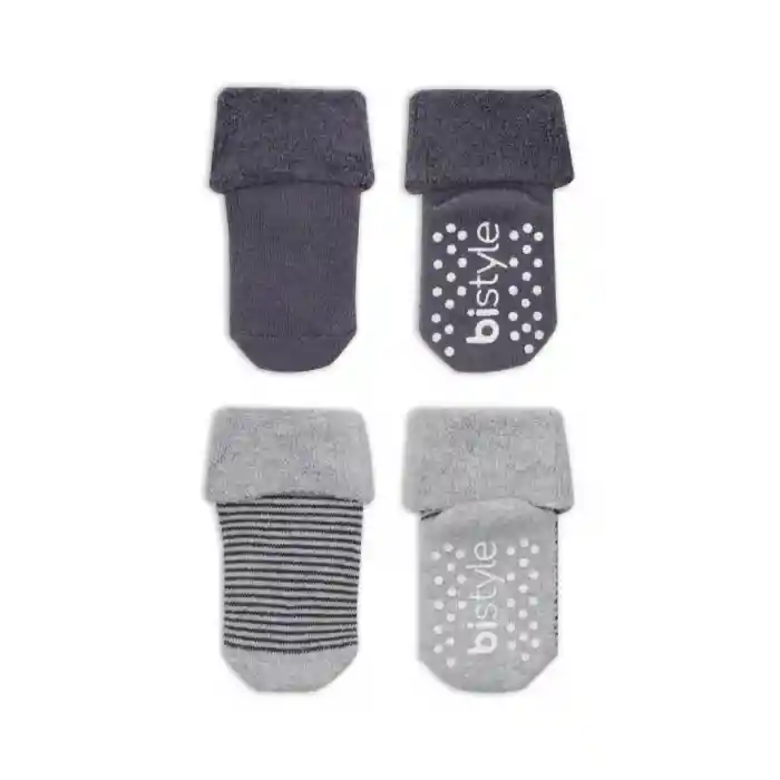 NessiWorld Çemberli Kaymaz Havlu Soket Çorap 2Li BS10503 Gri-Antrasit