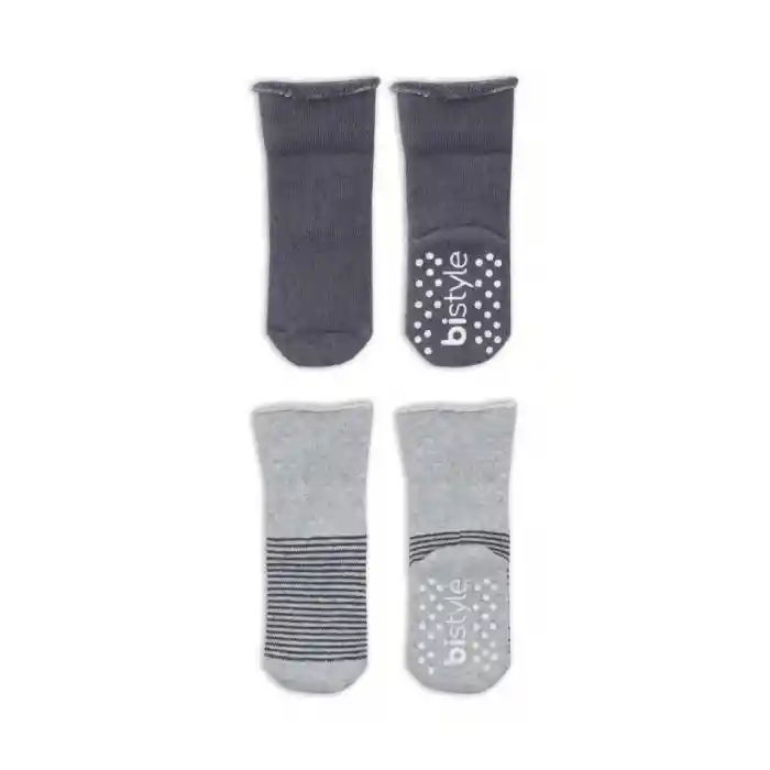 NessiWorld Çemberli Kaymaz Havlu Soket Çorap 2Li BS10503 Gri-Antrasit