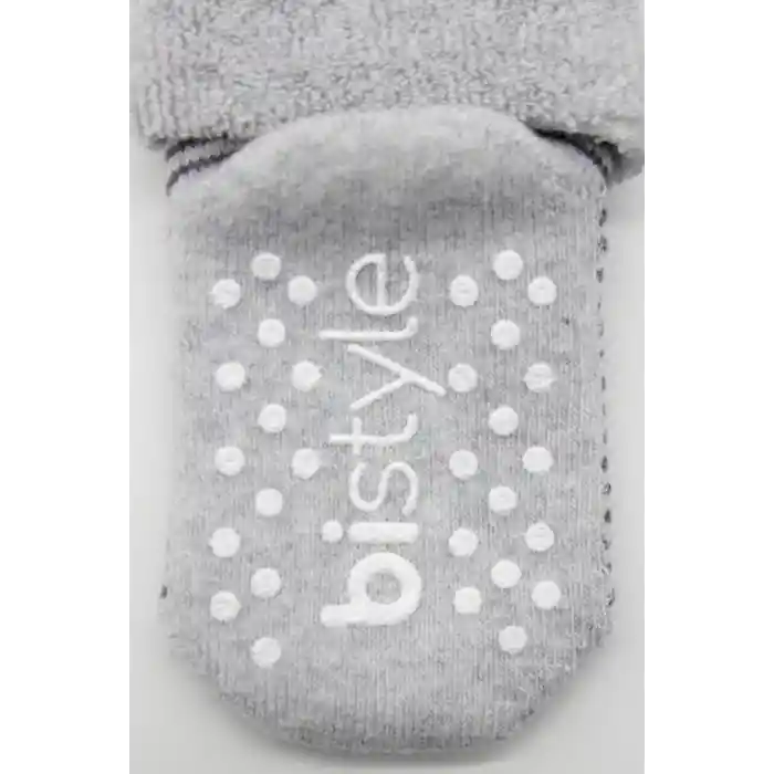 NessiWorld Çemberli Kaymaz Havlu Soket Çorap 2Li BS10503 Gri-Antrasit