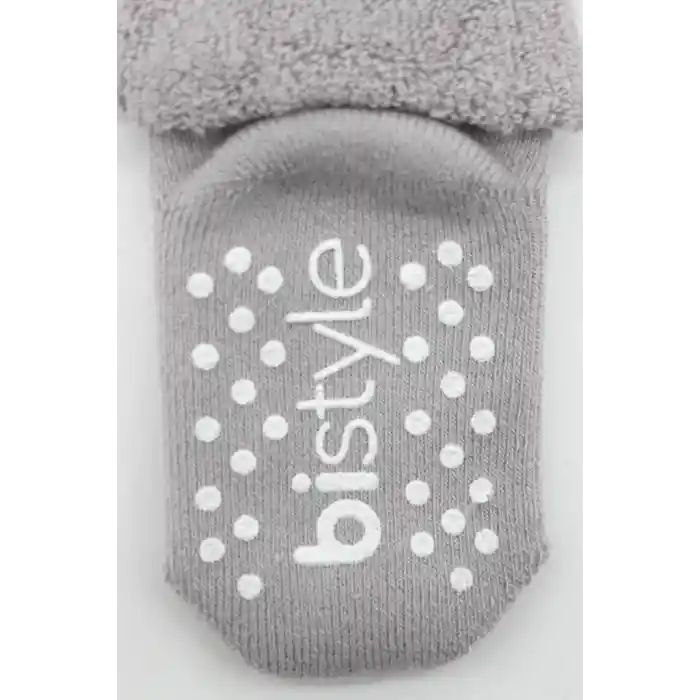 NessiWorld Çemberli Kaymaz Havlu Soket Çorap 2Li BS10503 İndigo Gri