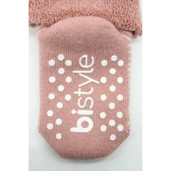 NessiWorld Çemberli Kaymaz Havlu Soket Çorap 2Li BS10503 Pudra Pembe