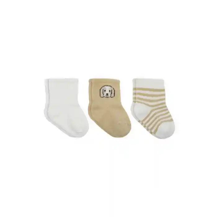 Bistyle Dog Boy 3lü Penye Soket Çorap 10134 Ekru